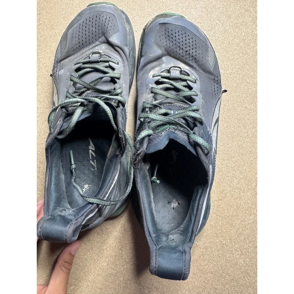 Altra Olympus 5 Mens 10.5 Trail Running Shoes Black Gray Green Vibram AL0A7R6P